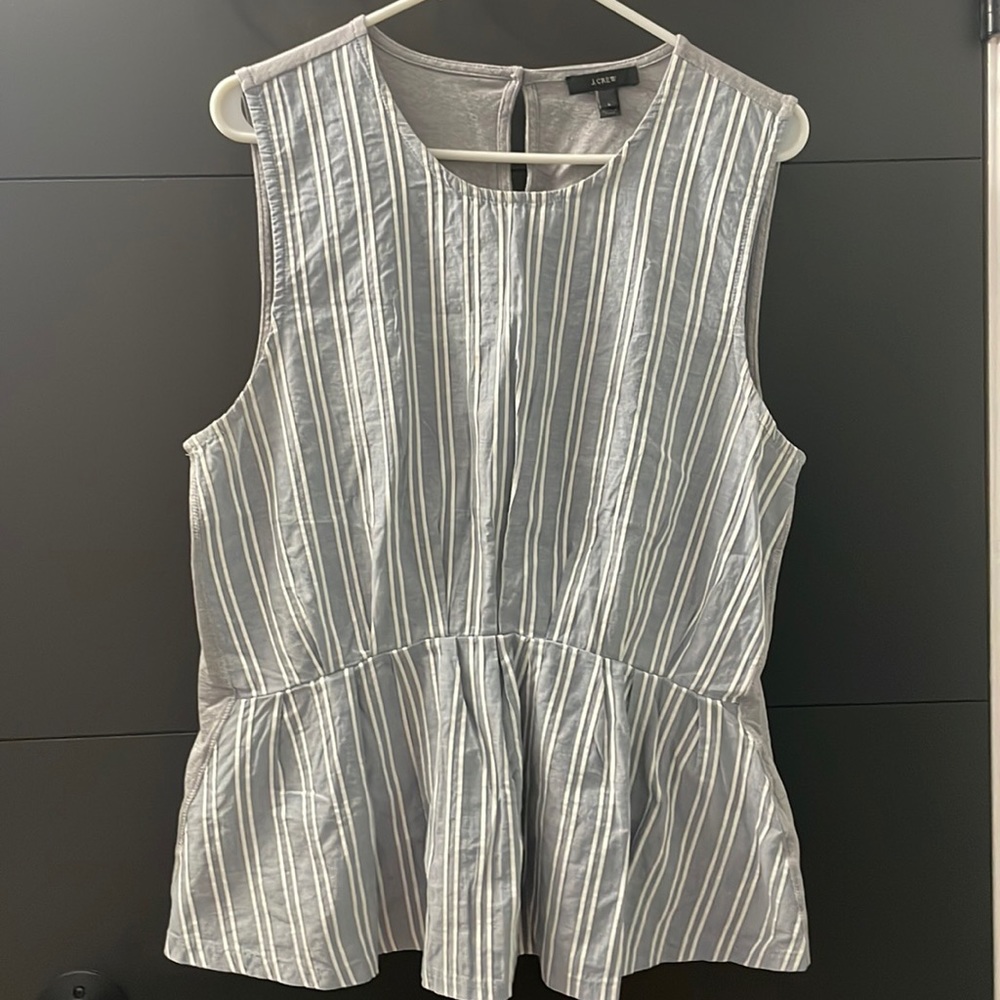 Chambray Peplum Blouse